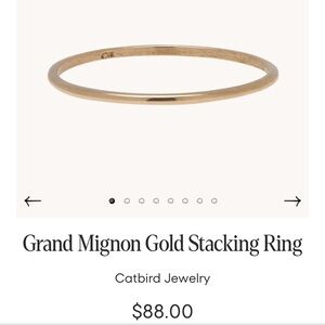 CATBIRD Grand Mignon Stacking Ring 14k Yellow Gold size 6